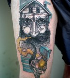 peter aurisch tattoo man with pipe