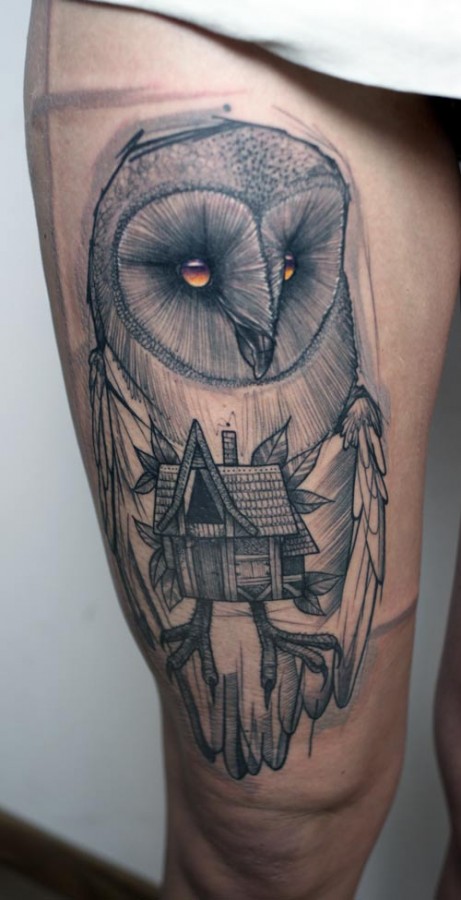 peter aurisch tattoo owl