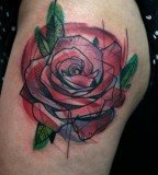 peter aurisch tattoo red geometric rose