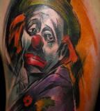 sad clown tattoo by bugs