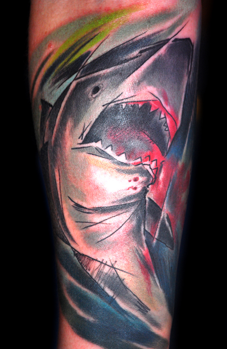 shark tattoo by bugs