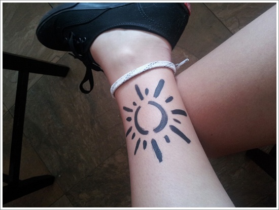 sun tattoo design painted sun