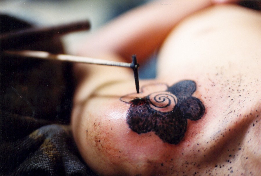 tattoo in process the borneo traditional tattoo