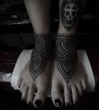 foot tattoos by guy le tattooer scull