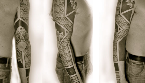 geometric tattoo neo tribal full sleeve