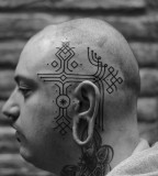 head tattoo by jean philippe burton