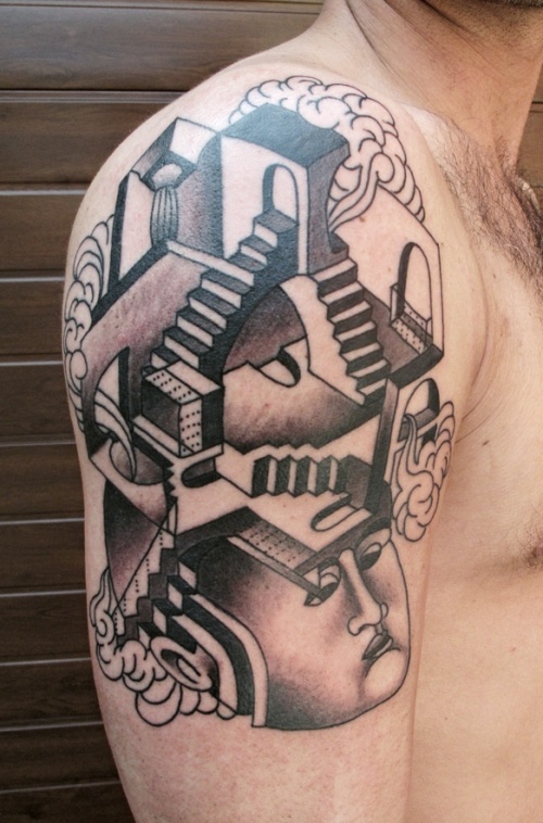human mind tattoo by luca font