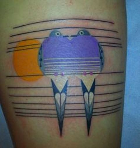 lovey dovey tattoo inspired by charley harper