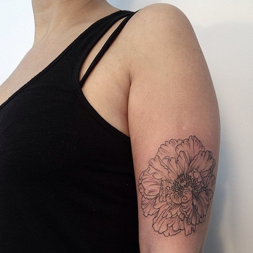peony tattoo by victor j webster