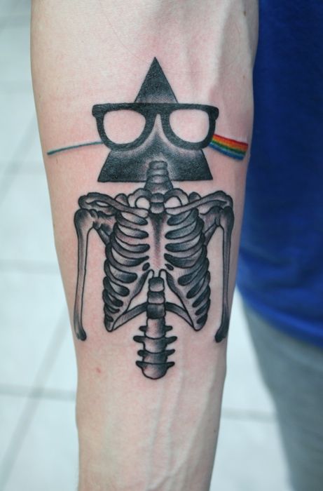 pink floyd skeleton tattoo design