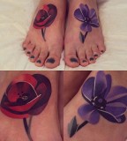 sasha unisex tattoo flowers on feet