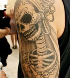 skeleton bride tattoo on arm