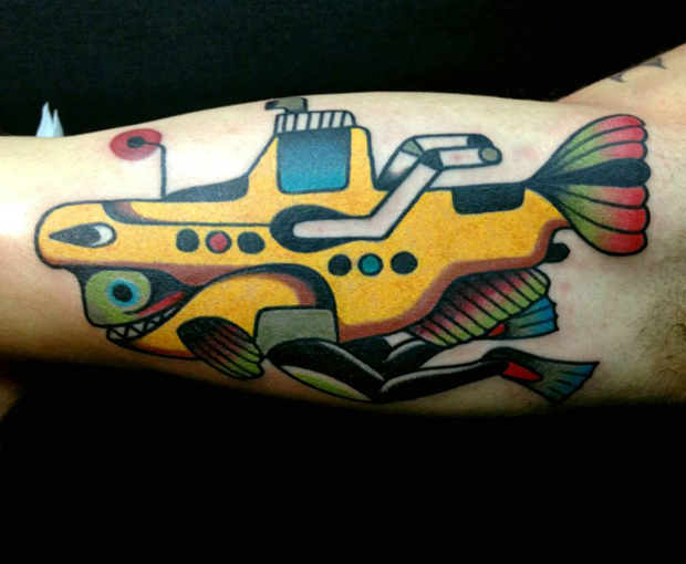submarine tattoo by luca font