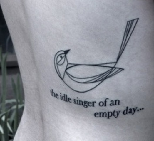 the idle singer of an empty day tattoo inspired by charley harper