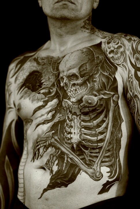 3D skeleton tattoo