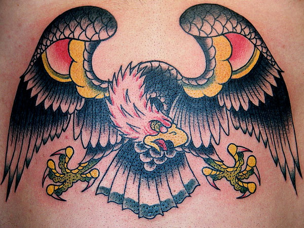 Angry eagle tattoo