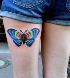 Awesome butterfly tattoo by Marcin Aleksander Surowiec on leg