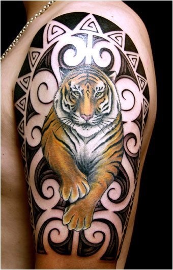 Beauty tiger tattoo