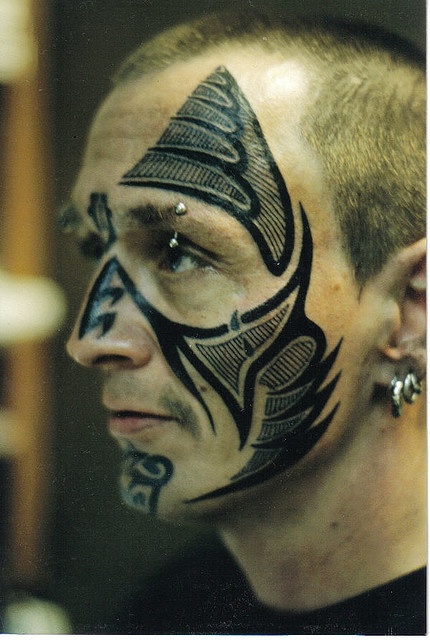 Black face tatttoo for men