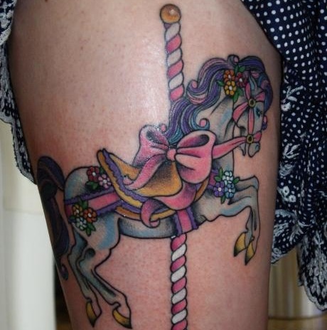 Blue horse tattoo