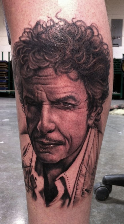 Bob Dylan tattoo by Bob Tyrell