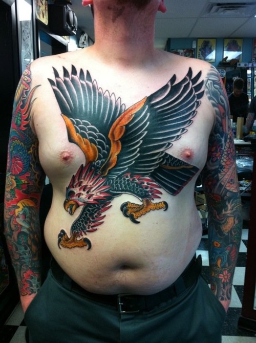 Bright eagle tattoo