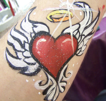 Bright heart tattoo