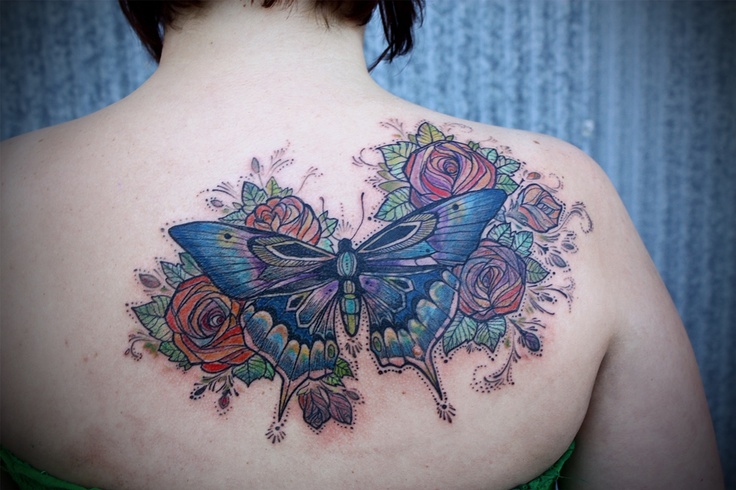 Butterfly tattoo by David Hale