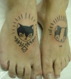 Cats tattoos on foots