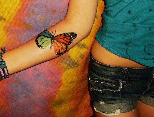 Colorful butterfly tattoo