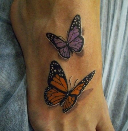 Colorful butterfly tattoos