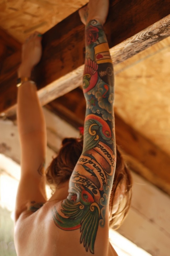 Colorful girl tattoo