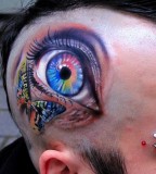 Eye and butterfly tattoo