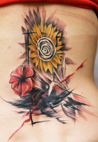 Flowers tattoo by Miroslav Pridal