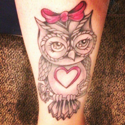 Girl owl tattoo