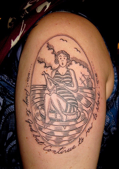 Girl tattoo by Duke Riley