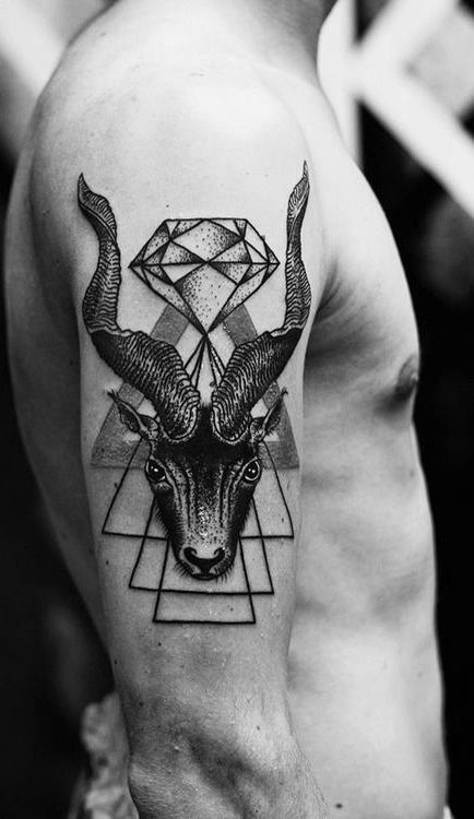 Goat with a diamond tattoo