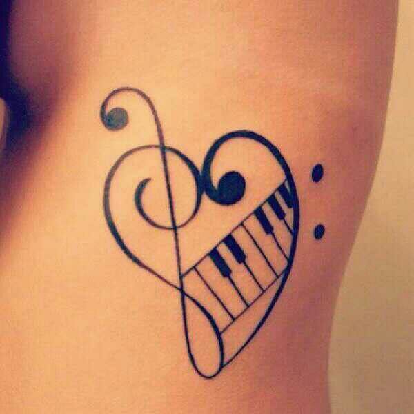 Heart and music tattoo