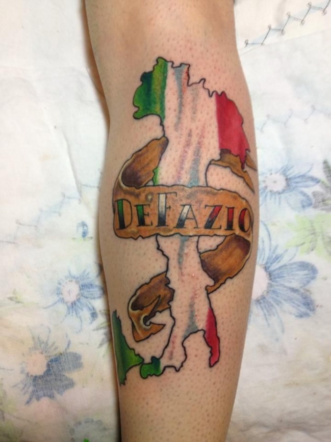 Italian awesome flag tattoo