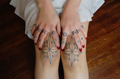 Knees and fingers tattoo