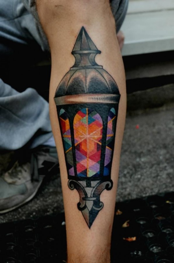 Lamp tattoo by Marcin Aleksander Surowiec