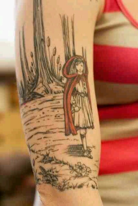 Little Red Riding Hood tattoo, fairy tale tattoo