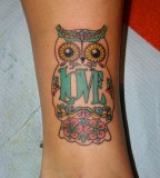 Love and owl tattoo