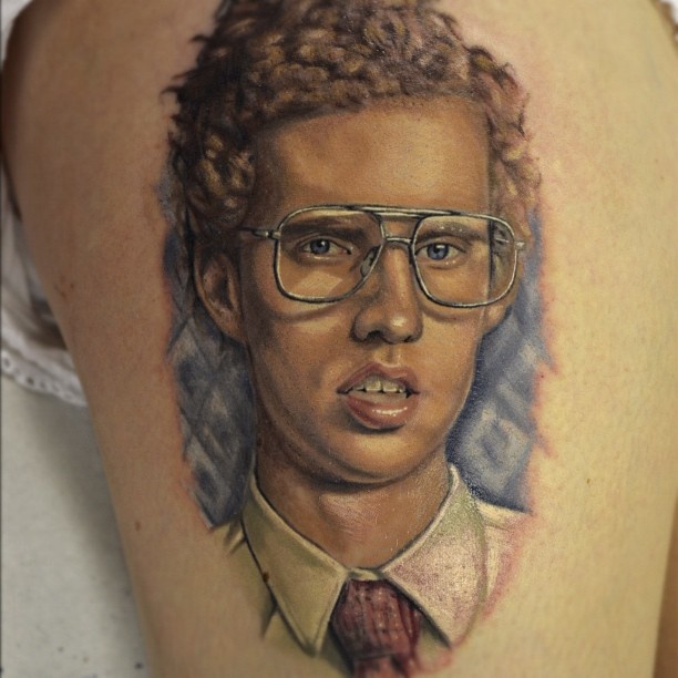 Napoleon Dynamite tattoo by Bob Tyrell