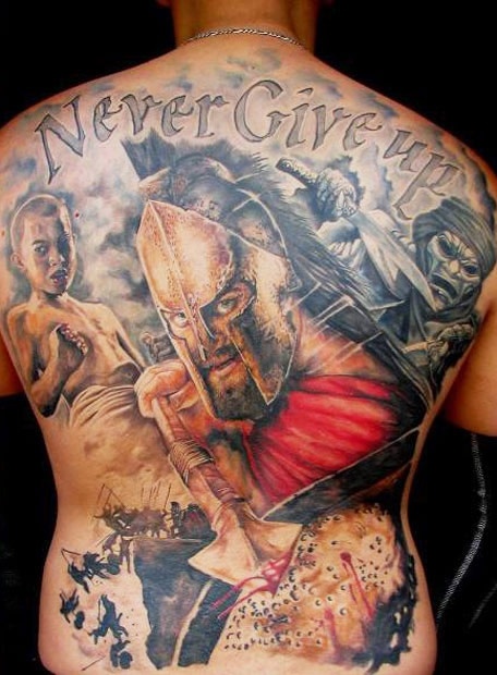 Never give up tattoo by Miroslav Pridal