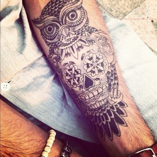 Ornaments owl tattoo