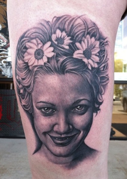 Pretty girl tattoo by Bob Tyrell