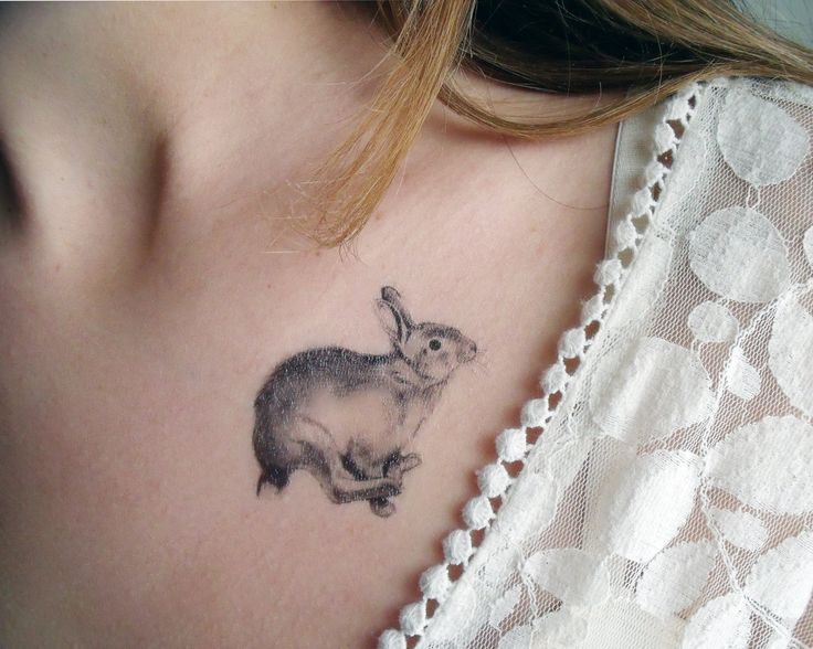 Pretty rabbit tattoo