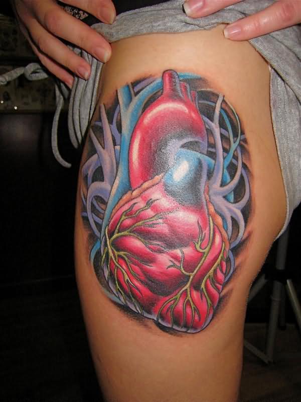 Realistic heart tattoo