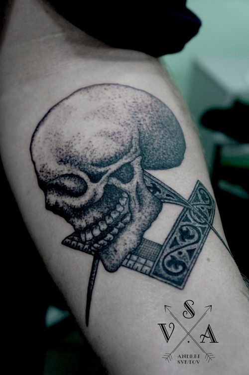 Skull tattoo by Andrey Svetov